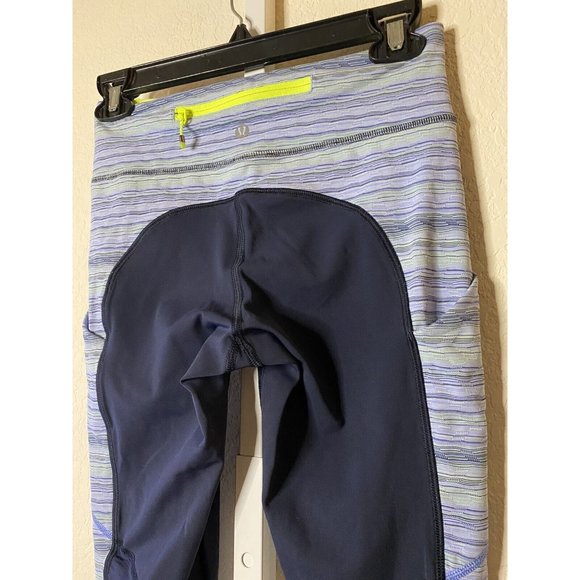 Lululemon Leggings Speed Tight IV Inkwell Space Dye Twist Lullaby Ray Size 4 - Picture 3 of 7